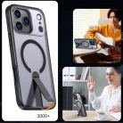 Samsung Galaxy S26 Ultra fekete Hybrid Armor X tok állvánnyal, MagSafe kompatibilis