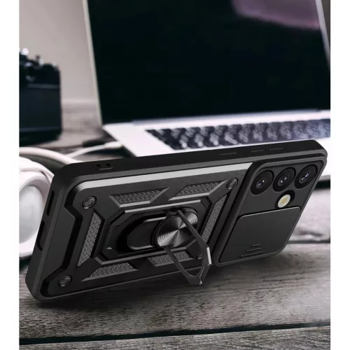 Samsung Galaxy S26 Ultra Fekete Hybrid Armor Camshield tok