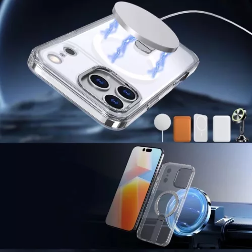 Samsung Galaxy S26 Ultra Átlátszó Hybrid Armor X tok állvánnyal, MagSafe kompatibilis