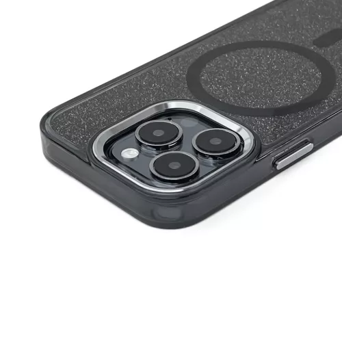 Csillogó tok MagSafe Fekete Samsung Galaxy A57 tok