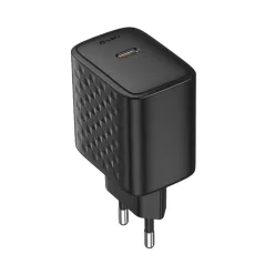   Hálózati töltő Lito Type-C Kimenet, PD45W, GaN, PC Tűzálló, EU Dugó - Fekete