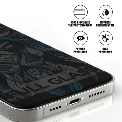 iPhone 17 Air Fekete Lito - D+ Max Privacy 300C üvegfólia