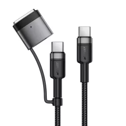  Acefast - Adatkábel (C22-05) - Gyors töltés, Type-C to Type-C, MagSafe 3 Adapter, 240W, 48V/5A, 1.2m - Fekete