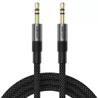 Acefast Audio kábel (J10) - 2x mini Jack 3.5mm, Alumínium + nejlonfonat, 1m - Fekete