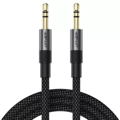   Acefast Audio kábel (J10) - 2x mini Jack 3.5mm, Alumínium + nejlonfonat, 1m - Fekete