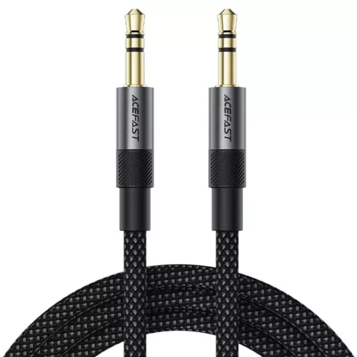 Acefast Audio kábel (J10) - 2x mini Jack 3.5mm, Alumínium + nejlonfonat, 1m - Fekete