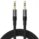 Acefast Audio kábel (J10) - 2x mini Jack 3.5mm, Alumínium + nejlonfonat, 1m - Fekete