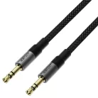 Acefast Audio kábel (J10) - 2x mini Jack 3.5mm, Alumínium + nejlonfonat, 1m - Fekete