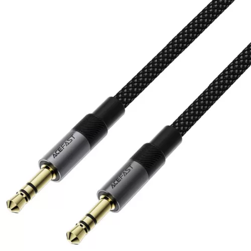 Acefast Audio kábel (J10) - 2x mini Jack 3.5mm, Alumínium + nejlonfonat, 1m - Fekete