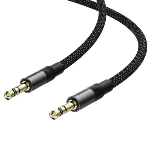 Acefast Audio kábel (J10) - 2x mini Jack 3.5mm, Alumínium + nejlonfonat, 1m - Fekete