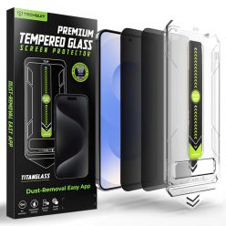   Samsung Galaxy S26 Techsuit - [Fingerprint Unlock Compatible] TitanGlass CrystalHD (2 pack) - Privacy üvegfólia