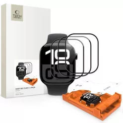   Apple Watch 10 / 11 (42mm) Tech-Protect Easy Set Flex+ 3-pack fekete üvegfólia