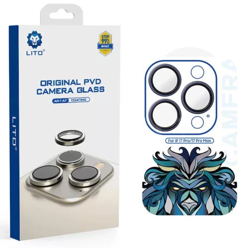 iPhone 17 Pro / iPhone 17 Pro Max Titánium AR Kameraüveg - Navy Blue Lito üvegfólia