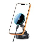 Tech-Protect MM25W-V8 Qi2.2 mágneses MagSafe autós tartó és vezeték nélküli töltő, tapadókorongos műszerfalra