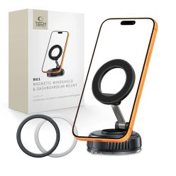   Tech-protect N61 mágneses Magsafe szélvédő és műszerfal autós telefontartó Fekete