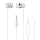 Dudao X10PRO vezetékes fülhallgató, mini jack 3,5mm, fülbe helyezhető, távirányítóval - fehér