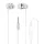 Dudao X10PRO vezetékes fülhallgató, mini jack 3,5mm, fülbe helyezhető, távirányítóval - fehér