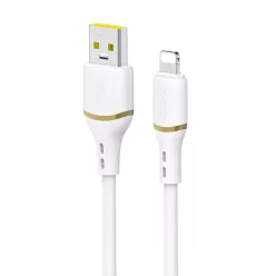   Dudao L25L USB-A - Lightning kábel 1m 30W lágy szilikon fonattal - Fehér
