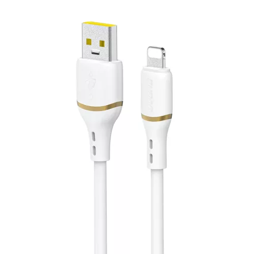 Dudao L25L USB-A - Lightning kábel 1m 30W lágy szilikon fonattal - Fehér
