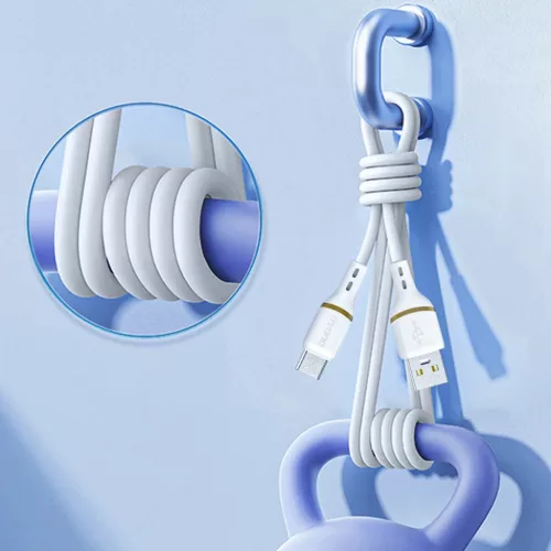 Dudao L25L USB-A - Lightning kábel 1m 30W lágy szilikon fonattal - Fehér