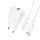 Dudao A23TEU 2.4A GaN USB-A hálózati töltő USB-A - USB-C kábellel - Fehér