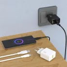 Dudao A23TEU 2.4A GaN USB-A hálózati töltő USB-A - USB-C kábellel - Fehér