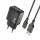 Dudao A23TEU 2.4A GaN USB-A Wall Charger with USB-A - USB-C Cable - Black