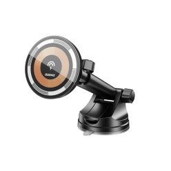   Dudao F12MAX+ autós tartó 15W vezeték nélküli töltővel, Magsafe kompatibilis - Fekete