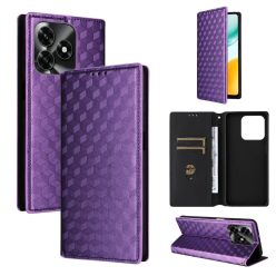   Honor X5c Plus – kockás textúrájú, flip műbőr telefontok, lila mángeses