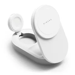   Ringke Qi2.2 25w 3 az 1-ben mágneses Magsafe vezeték nélküli összecsukható töltő Fehér