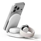 Ringke Qi2.2 25w 3 az 1-ben mágneses Magsafe vezeték nélküli összecsukható töltő Fehér