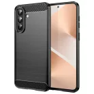 Samsung Galaxy A57 5G Carbon Silicone Techsuit - Fekete tok