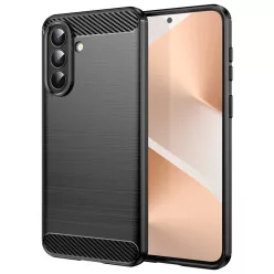 Samsung Galaxy A57 5G Carbon Silicone Techsuit - Fekete tok