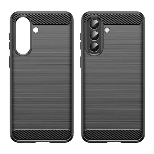 Samsung Galaxy A57 5G Carbon Silicone Techsuit - Fekete tok