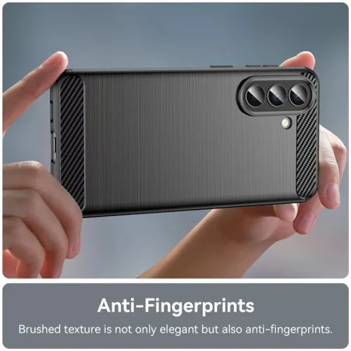 Samsung Galaxy A57 5G Carbon Silicone Techsuit - Fekete tok