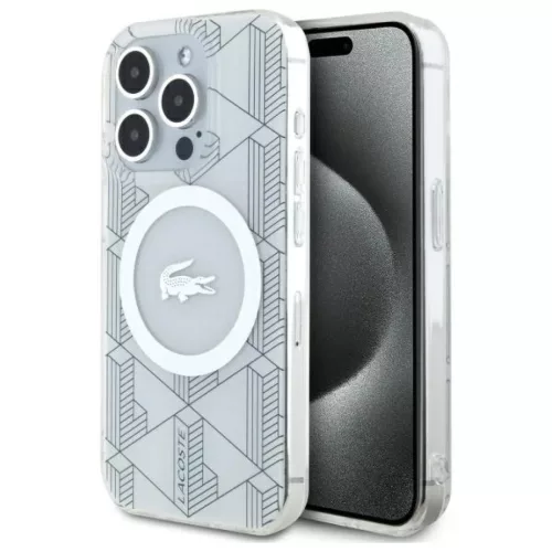 iPhone 15 Pro Max tok Lacoste LCHMP15XUBSH farine kemény tok IML Blend Monogram MagSafe
