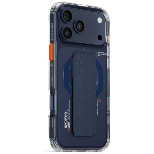iPhone 17 Pro Max Case Skinarma Haxa mágneses töltés + tartó állvány kék tok