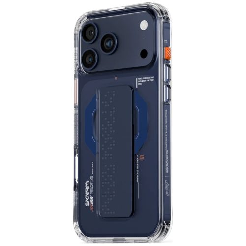 iPhone 17 Pro Max Case Skinarma Haxa mágneses töltés + tartó állvány kék tok