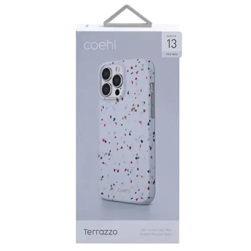 iPhone 13 Pro Max UNIQ Coehl Terrazzo tok, természetes fehér