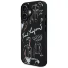 iPhone 16 Karl Lagerfeld Grained Pattern & Logo MagSafe fekete tok