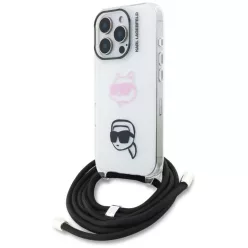   iPhone 16 Pro Karl Lagerfeld IML Crossbody Karl&Choupette Head tok fehér