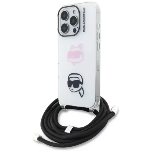 iPhone 16 Pro Karl Lagerfeld IML Crossbody Karl&Choupette Head tok fehér