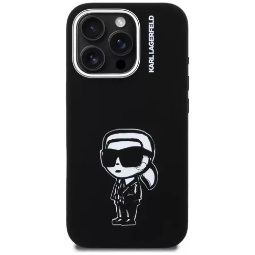 iPhone 16 Pro Karl Lagerfeld Szilikon Karl Sketch MagSafe fekete tok