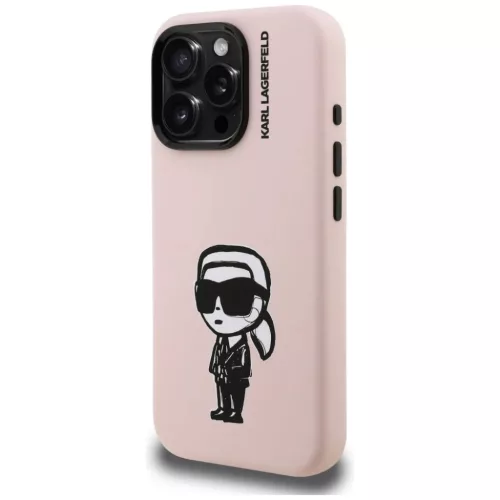 iPhone 16 Pro Karl Lagerfeld Silicone Karl Sketch MagSafe tok rózsaszín