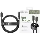 PanzerGlass Empower Racing 240W USB-C–USB-C kábel 1.2m fekete