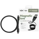 USB-C kábel PanzerGlass Empower Magnetic 240W USB-C - USB-C 1,5m fekete
