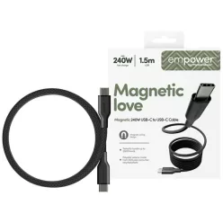  USB-C kábel PanzerGlass Empower Magnetic 240W USB-C - USB-C 1,5m fekete