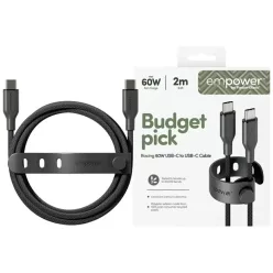 USB-C USB-kábel 60W PanzerGlass Empower Racing 2m fekete