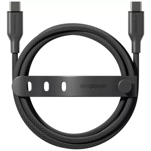 USB-C USB-kábel 60W PanzerGlass Empower Racing 2m fekete