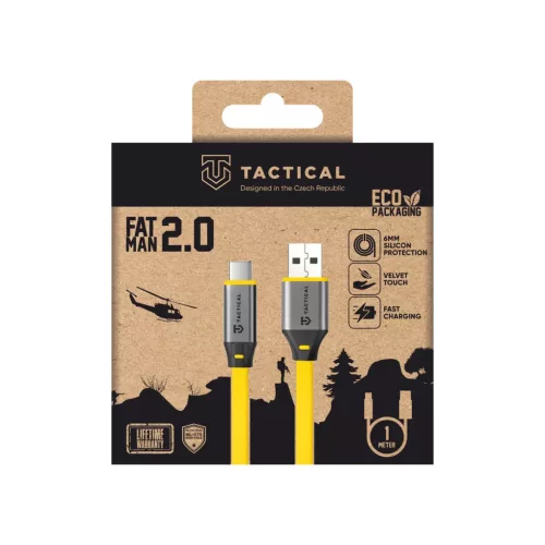 USB-A/USB-C 1m Sárga Tactical Fat Man 2.0 Kábel